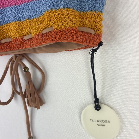 TULAROSA Corin Bikini Top in Pastel Stripped Size S - Picture 5 of 8